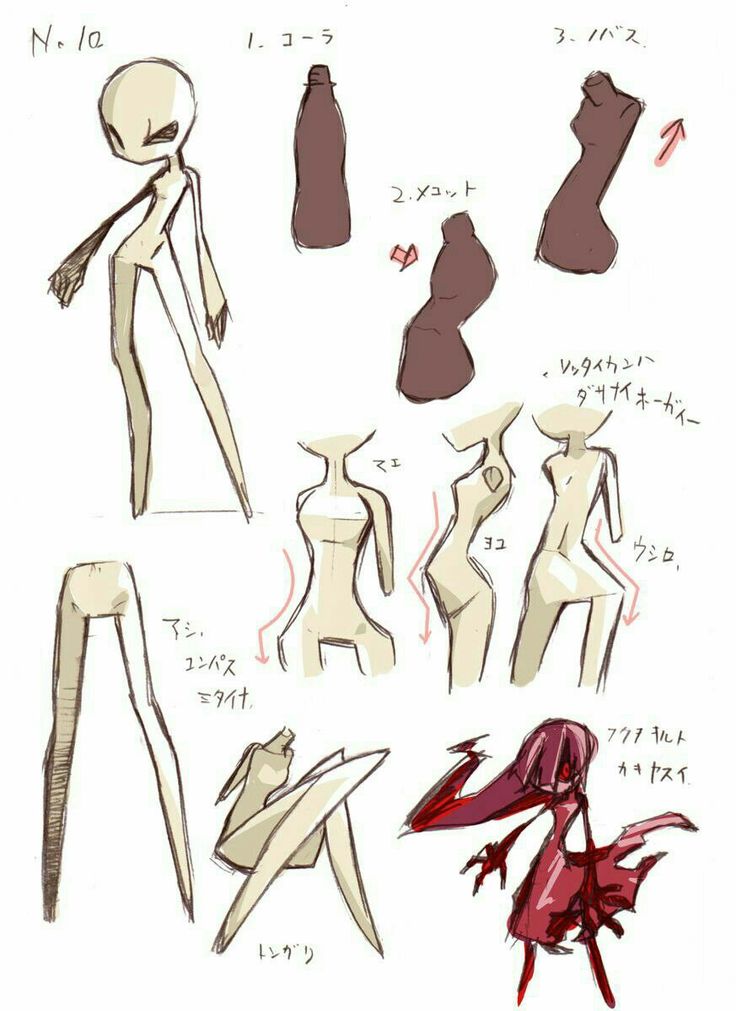 some drawings of different types of female mannequins