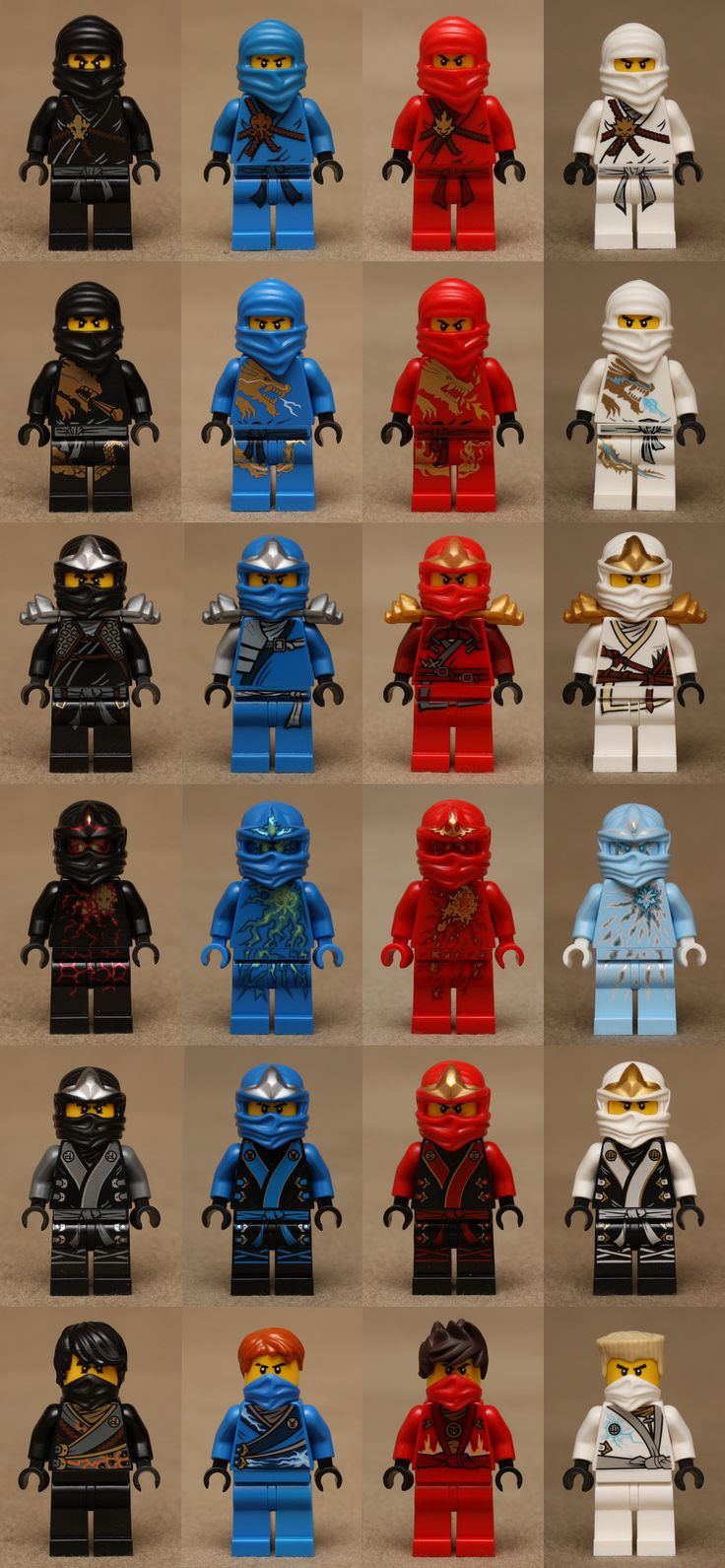 lego star wars minifigurs in different colors and sizes