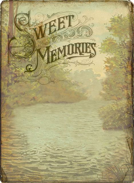 an old book cover with the words sweet memories on it's front and side