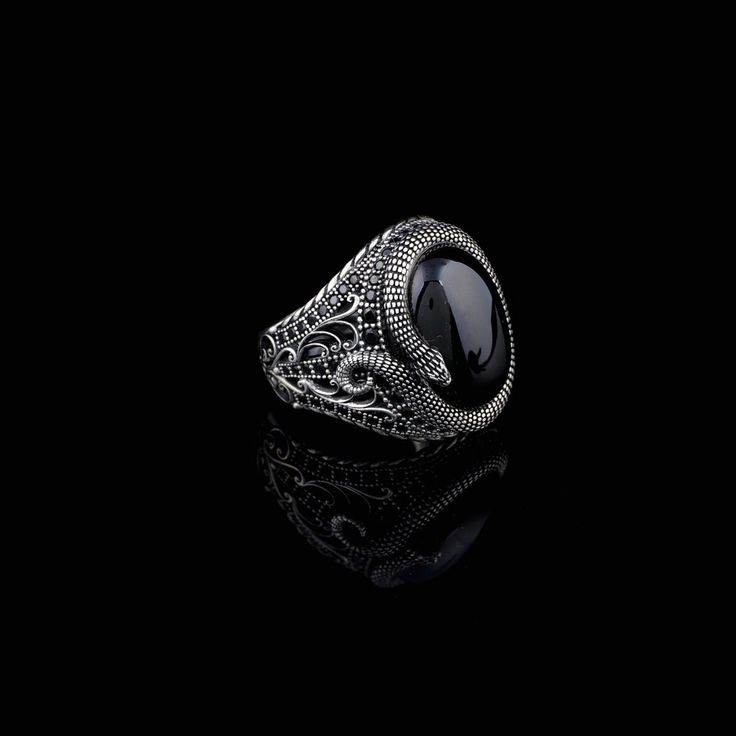 Mens Handmade Ring , Black Onyx Men's Ring , Snake Ring , Black Onyx Ring Sterling Silver, Mens Onyx Snake Ring , Gift for Boyfriend This ring is produced in high quality and offered to serve our valued customers. Our products are produced as 925K silver and sent to our products in stamped form. We design and produce beautiful jewelry for you and your loved ones. Our products are suitable for daily use. Coatings and mines are manufactured in such a way that they do not pose any health problems. Snake Ring For Men, Black Onyx Ring Men, Vintage Onyx Ring, Onyx Ring Men, Mens Jewellery, Ring Men, Black Onyx Ring, Snake Ring, Gift For Boyfriend