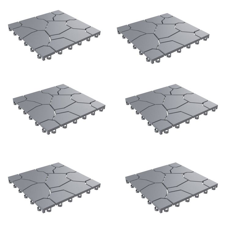 six different angles of the same tile surface, each with four different shapes and sizes