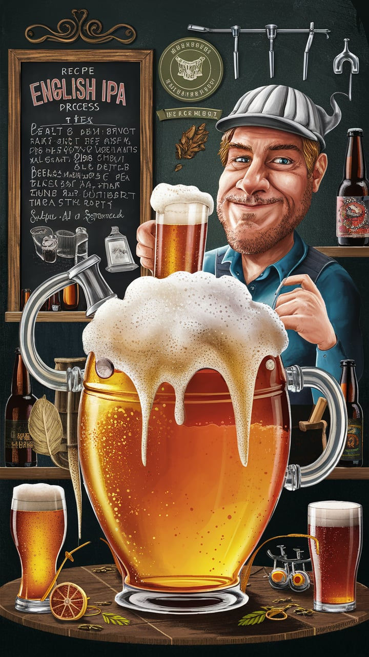 a man holding a large mug filled with beer next to two glasses full of beer