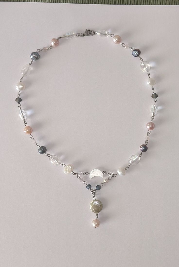 ✿ made with freshwater pearls, shell, and glass beads ✿ fully stainless steel, will not tarnish ✿ will come with 1.5" extension chain Bead Necklaces, Glass Bead Necklace, Jewelry Business, Handmade Necklace, Glass Bead, Bead Necklace, Pearl Jewelry, Handmade Necklaces, Favorite Jewelry