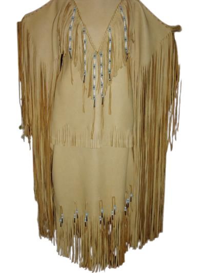 Buckskin Leather Long Fringes Buckskin Dress, American Indian Clothing, White Lace Prom Dress, Fringe Wedding Dress, Indian Maxi, Native American Dress, Powwow Regalia, Long Wedding Dress, Native American Clothing