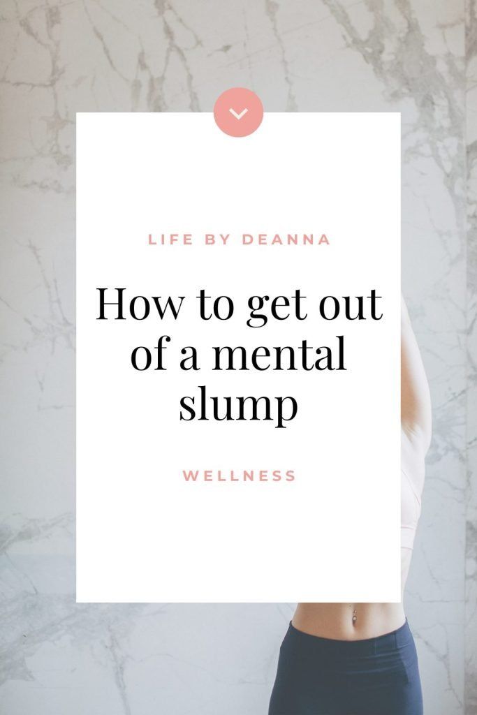 a woman holding up a sign that says how to get out of a mental slump