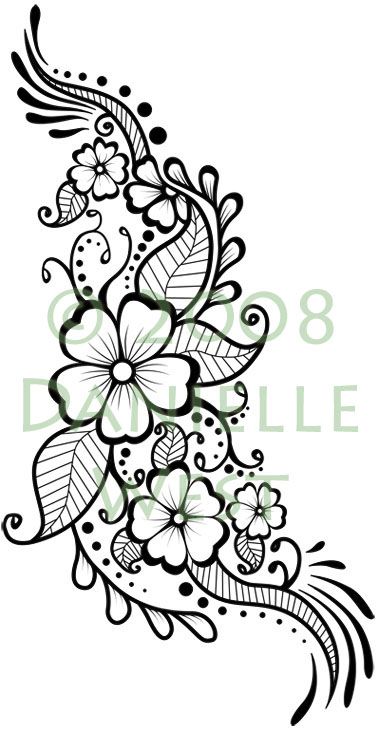 a flower tattoo design with leaves and flowers on it