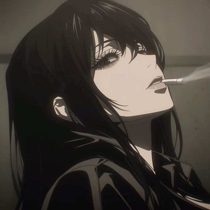 anime aesthetic Animes Pfp Aesthetic Girl, Girl Pfp Animes Manga, Ani̇me Gi̇rl Pfp Dark Hair, Cartoon With Bangs, Black Haired Anime Pfp, Pfp Anime Girlboss, Goth Mommy Pfp, Cool Girl Pfp, Manga Pfp Girl Icon