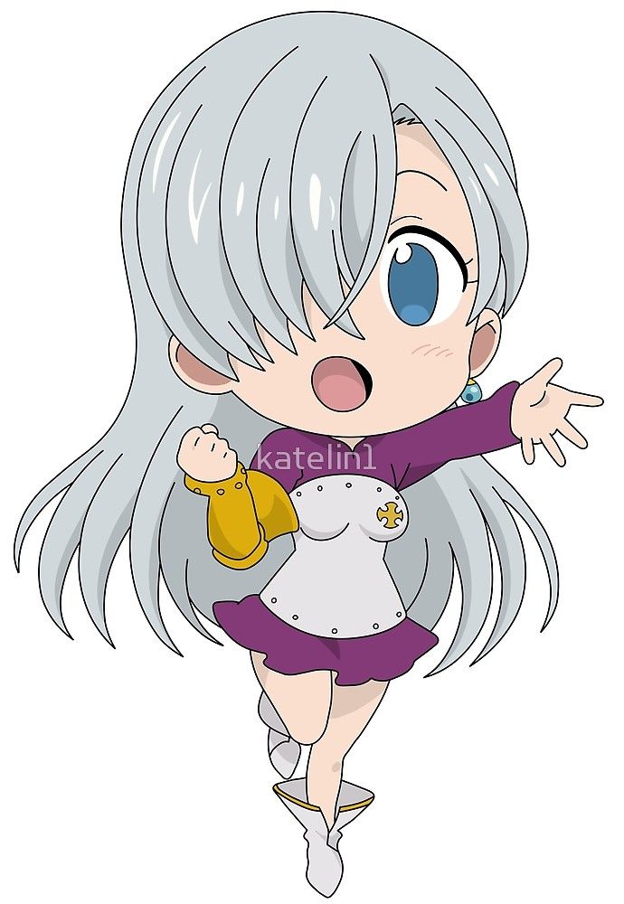 an anime character with grey hair and blue eyes, holding her arms out to the side