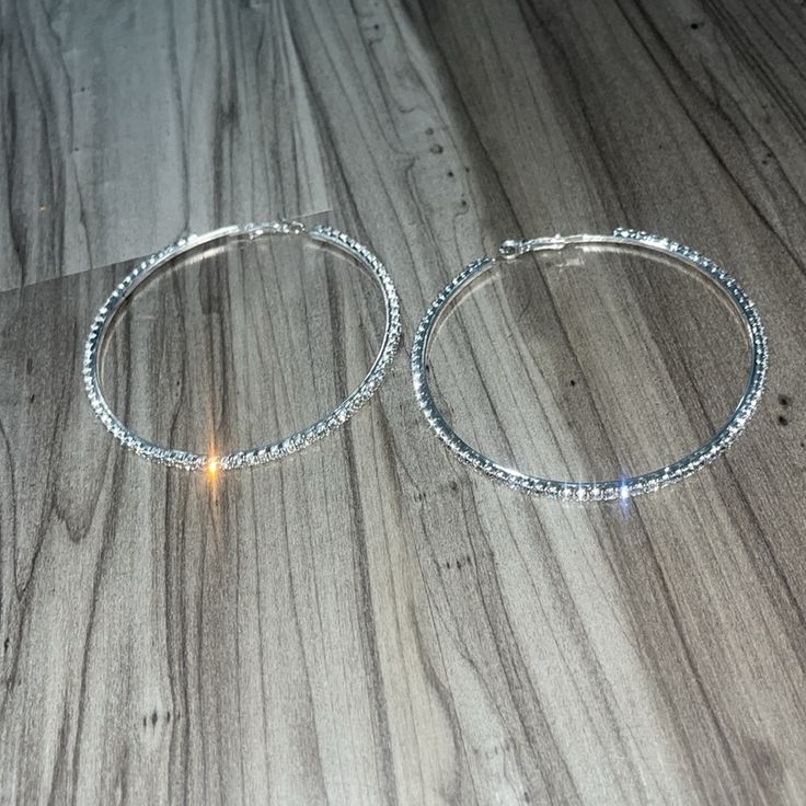 New Silver Rhinestone Big Hoop Earrings Rhinestone Hoops Earrings, Silver Jewelry Homecoming, Sparkly Hoop Earrings, Crystal Hoop Earrings With Rhinestones, Crystal Hoop Earrings With Sparkling Stones, Sparkling Hoop Crystal Earrings, Sparkling Crystal Hoop Earrings, Silver Bling Earrings, Mcbling Earrings