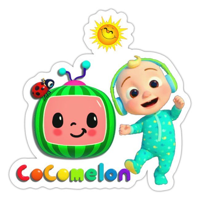 a cartoon character with headphones on and the words cocomelon in front of it