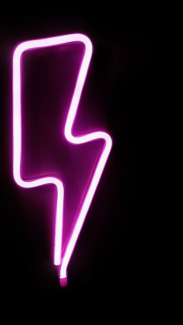 a neon sign with a lightning bolt on it