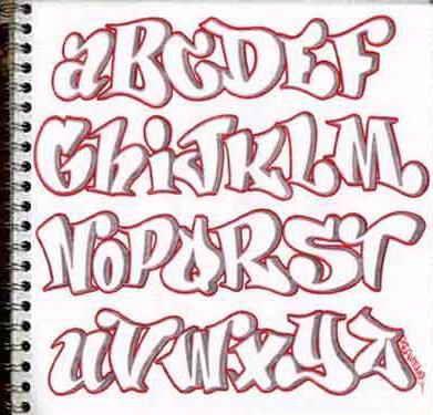 the upper and lower letters are drawn in red ink