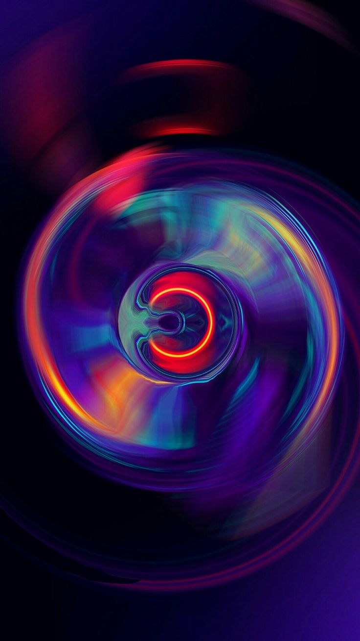 an abstract image of colorful circles in purple and blue