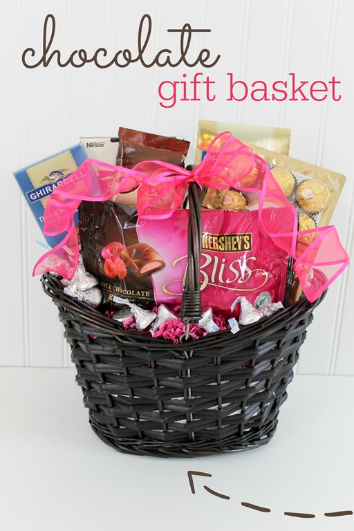 a basket filled with chocolates and candy