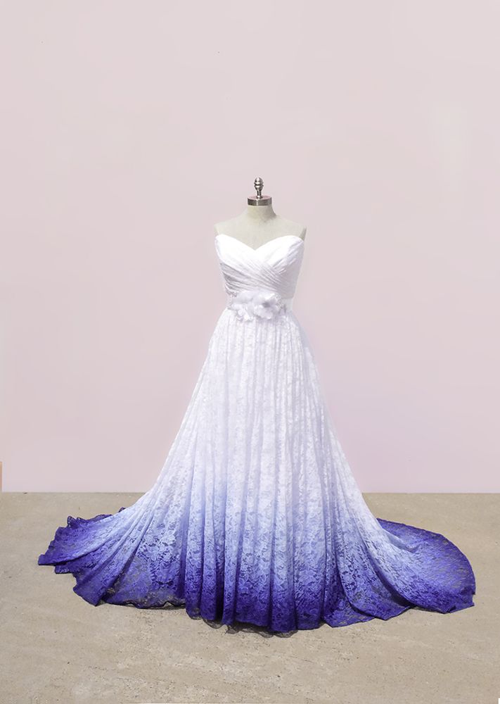 Purple Wedding, Ombre Prom Dress, Dresses With Flowers, Ombre Wedding Dress, Ombre Prom Dresses, Mermaid Sweetheart, Ombre Wedding, White One Piece, Make Color