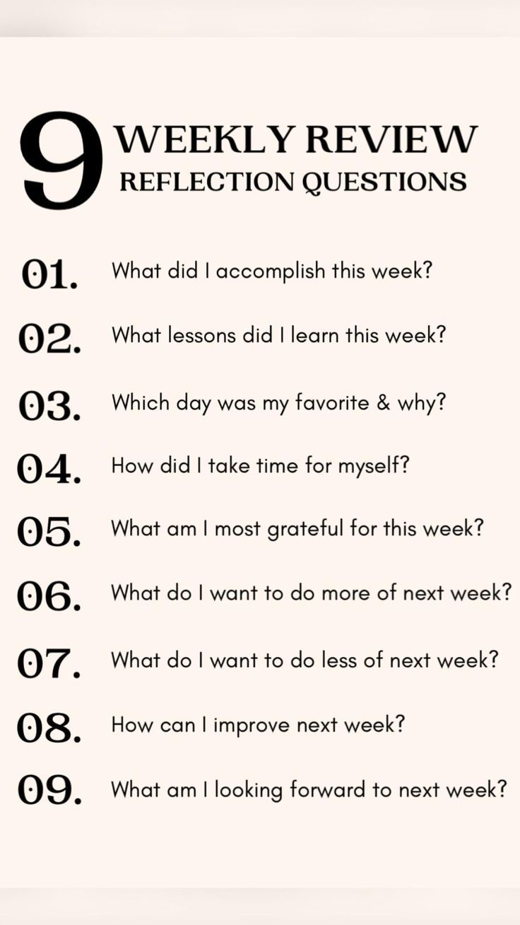 9 Weekly Review Reflection Questions to review the past week and get ready for the next | Positive self affirmations, Writing prompts, Writing therapy Weekly Reflection Journal, Reflection Journal Prompts, Weekly Reflection, Mindfulness Journal Prompts, Prompts Writing, Reflection Journal, Weekly Review, Healing Journaling, Journal Questions