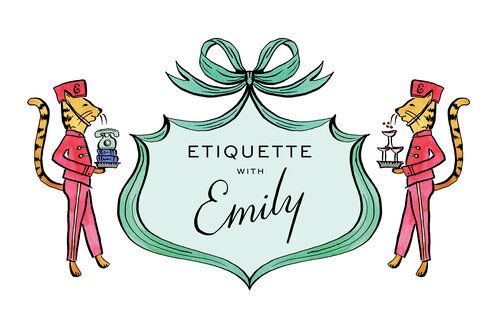 the logo for etiquette with an image of two cats holding a cake and a camera