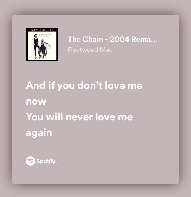 The Chain Tattoo Fleetwood Mac, Go Your Own Way Fleetwood Mac, The Chain Lyrics, The Chain Fleetwood Mac, Fleetwood Mac Quotes, Fleetwood Mac The Chain, Fleetwood Mac Aesthetic, 90s Lyrics, Mac Aesthetic