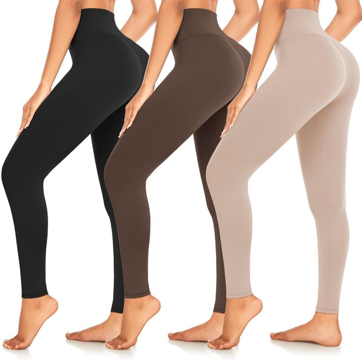 PRICES MAY VARY. ✅3 PACK LEGGINGS VALUE - 3 pack basic leggings for women give you a variety of color options every day.The high waisted yoga leggings Keep your stylish but comfortable and indulge in a pair of ultra-soft leggings. The squat proof interlink fabric could endure everyday wear and machine washing to last for years.Moreover,they coordinate with almost everything from a plain tee to a dressy tunic. ✅HIGH WAIST TUMMY CONTROL - Our high waisted leggings are an unbelievable tummy tamer. Non-stretch Solid Tights For Yoga, Popular Leggings, Beige Leggings, High Waisted Yoga Leggings, Basic Leggings, Plain Tees, Gym Leggings, Soft Leggings, Yoga Leggings