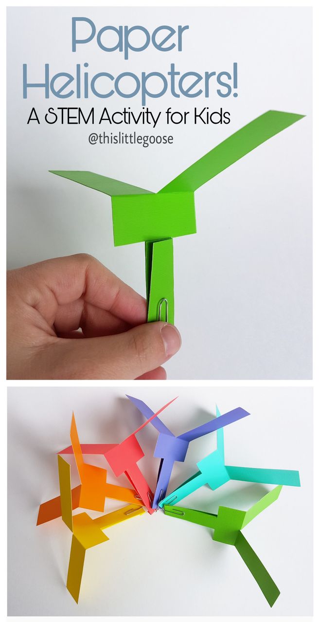 paper helicopters are an easy activity for kids