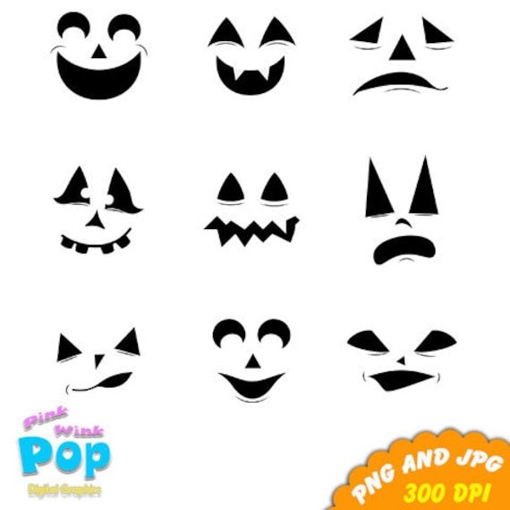 halloween faces with different expressions and shapes to make them look like they are smiling or laughing