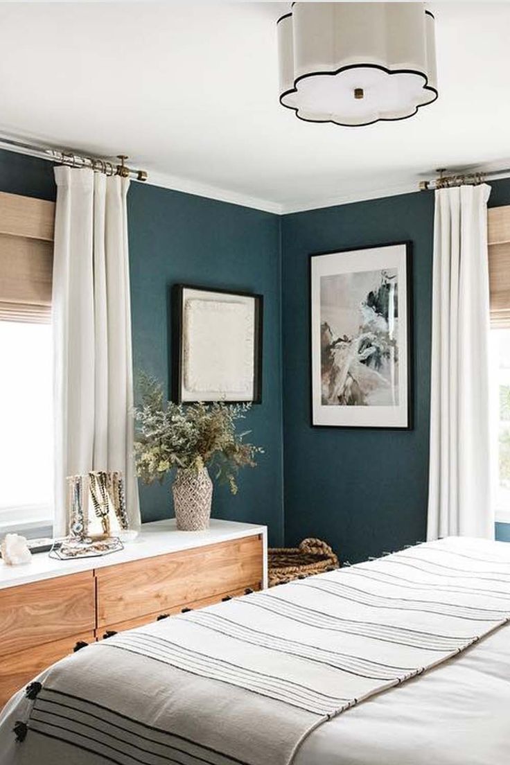 Teal Bedroom Walls Teal Bedroom Accents, Teal Wall Bedroom, Teal Accent Wall Bedroom, Teal Bedroom Walls, Teal Rooms, Turquoise Room, Bedroom Turquoise, Feature Wall Bedroom, Teal Bedroom