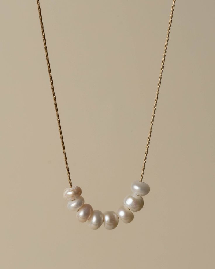 A little string of pearls on a delicate chain gives this necklaces an air of elegance without feeling overdone. Details: Fresh water pearls Stainless Steel 18K Gold Plated Waterproof, hypoallergenic, anti-fading Fresh Water Pearl Necklace, Water Pearl Necklace, String Of Pearls, Fresh Water Pearls, Waterproof Jewelry, Delicate Chain, Water Pearls, Freshwater Pearl Necklaces, Fresh Water