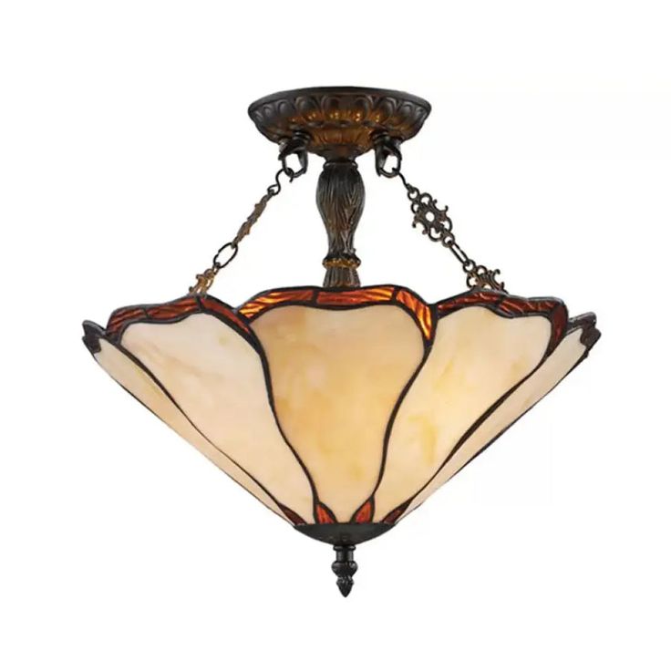 a light fixture with a glass shade on it's end and chain hanging from the ceiling