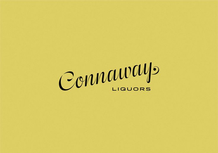 the logo for connavy liquors is shown in black and yellow colors on a pale yellow background