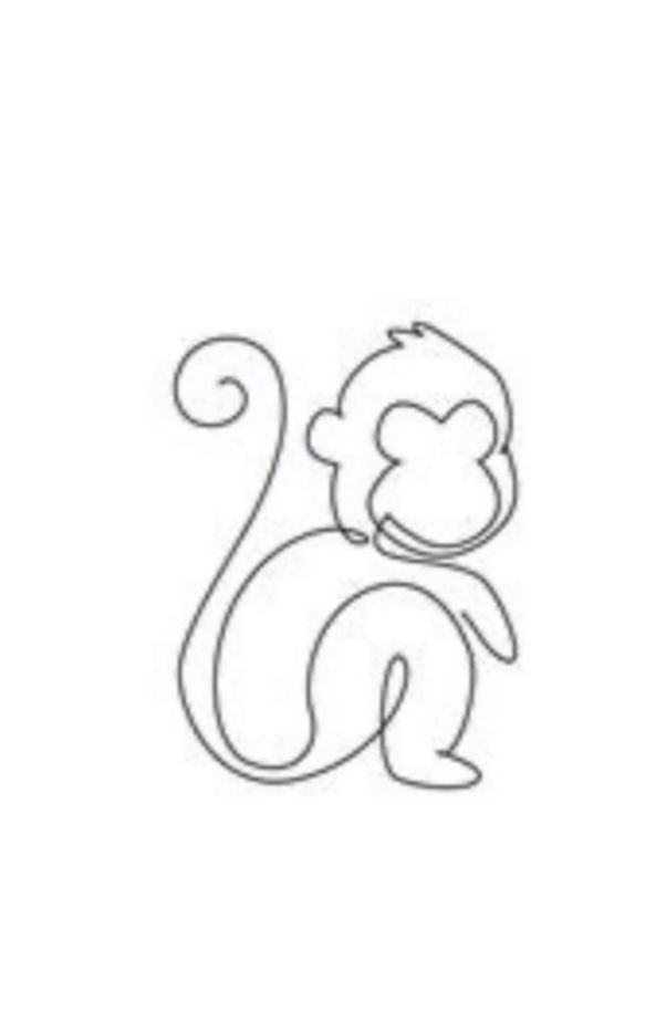 a drawing of a monkey on a white background