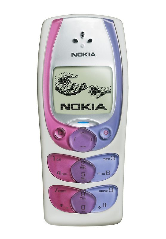 an old nokia cell phone with the words nokia on it's display screen and buttons