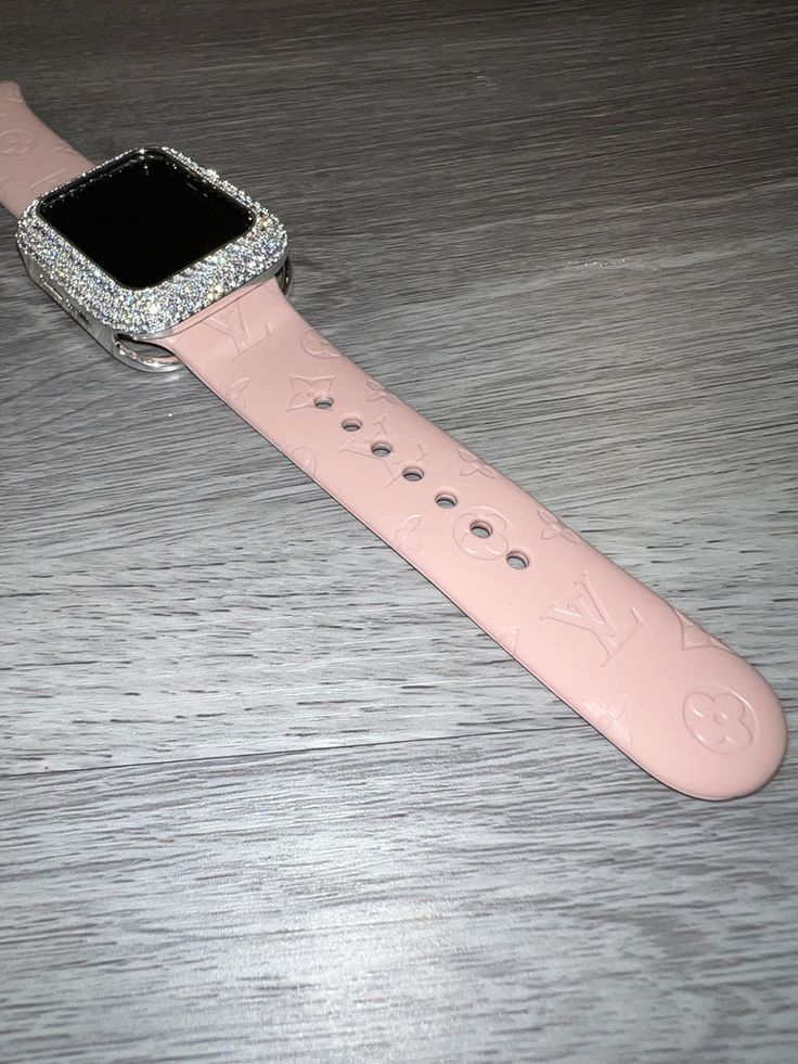 Rose Pink LV Engraved 42mm 44mm & 45 mm Apple Watch Bands Luxury Pink Watch Band With Bracelet Strap, Pink Luxury Bracelet Strap Watch Bands, Luxury Pink Adjustable Watch Bands, Luxury Adjustable Pink Watch Band, Apple Watch Aluminum, Pink Apple Watch, Pink Apple Watch Band, Cute Apple Watch Bands, Pretty Shoes Sneakers