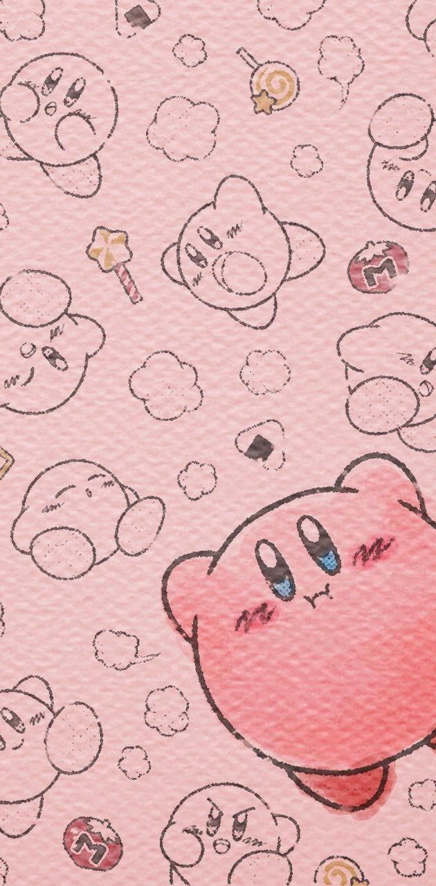 an image of a pink background with many emoticions and faces on the surface