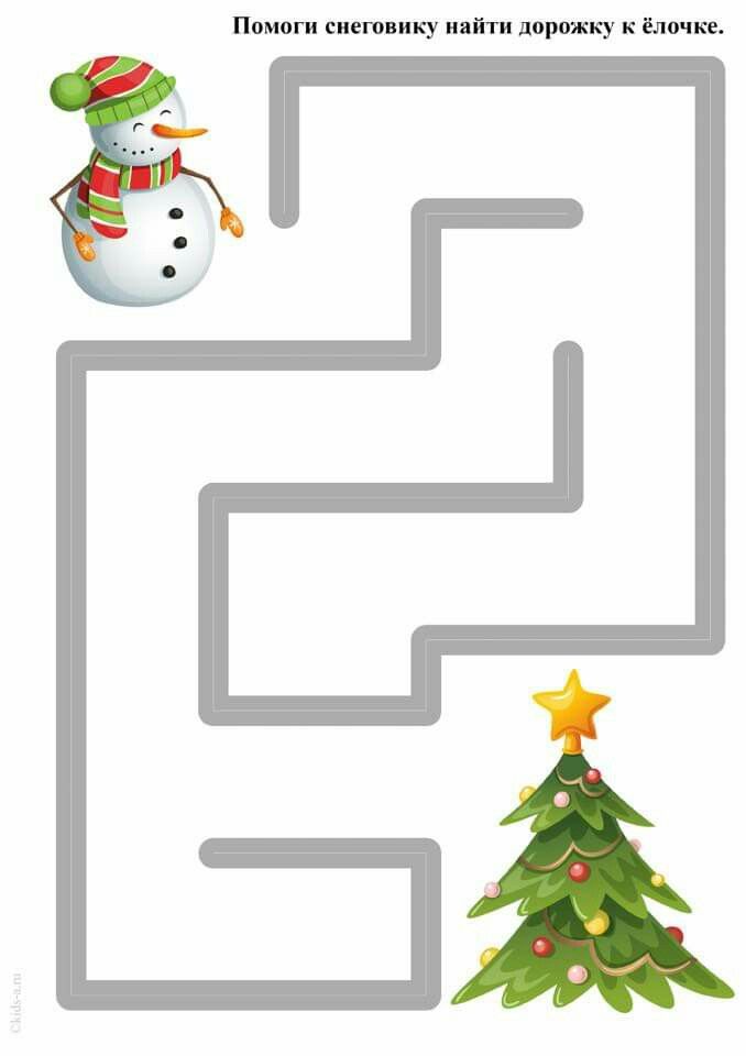 a christmas tree and a snowman maze