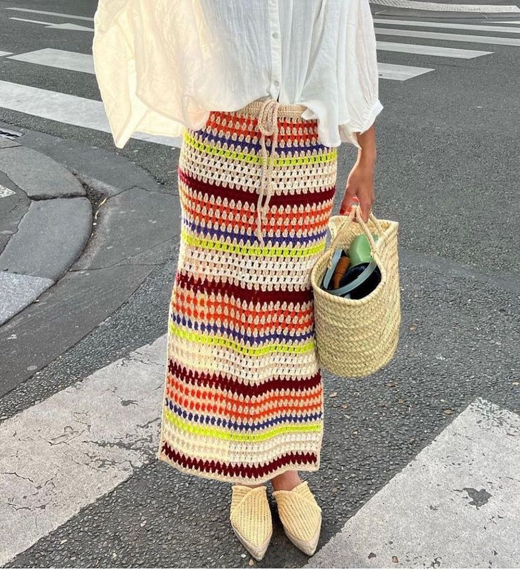 This maxi colorful crochet skirt will be your favorite in your street style and beach style. You can combine that skirt with your shirts and also bikinis and crop tops.  -Hand knitted -Free shipping to worldwide -%55 cotton, %45 acrylic high quality soft yarn - custom order: will be ready to ship within 1-2 weeks after your order.  - hand wash All the products are knitted by me. Please be free to ask if you have any other design in your mind. I would be glad to receive your special orders as wel Bohemian Multicolor Maxi Skirt For Beach Season, Casual Skirt For Festival And Beach Season, Casual Crochet Beach Skirt, Summer Vacation Crochet Skirt, Casual Crochet Skirt For Beach, Summer Crochet Skirt For Vacation, Summer Bohemian Crochet Skirt, Hippie Crochet Bottoms For Summer, Bohemian Multicolor Skirt For Beach Season