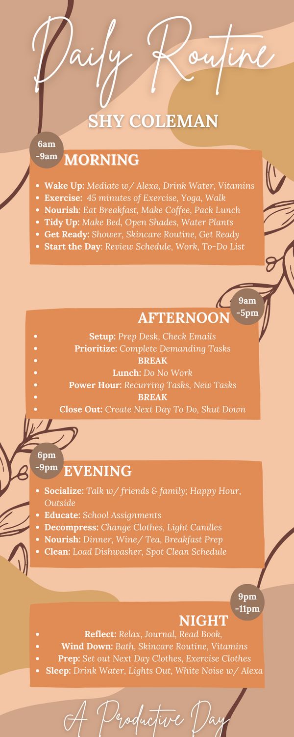 Planner Setup Ideas, Night Habits, Healthy Day Routine, Healthy Routine Daily, Daily Routine Habits, Morning Routines List, Daily Routine Schedule, Morning Routine Productive, 5am Club