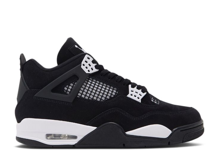 Jordan 4 Retro 'White Thunder' - Air Jordan - FQ8138 001 - black/white/black Affordable Shoes For Women Sneakers, New Jordans Shoes 2024, Jordan 4s White Thunder, Cheap Jordan 4, Black And White Jordan 4’s, White Jordans 4s, Black Jordan 4’s, White Thunder Jordan 4, Black Shoes Jordans