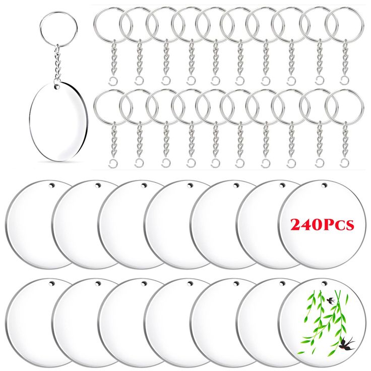 20 pcs / lot round metal key chain with hooks for door and window, white