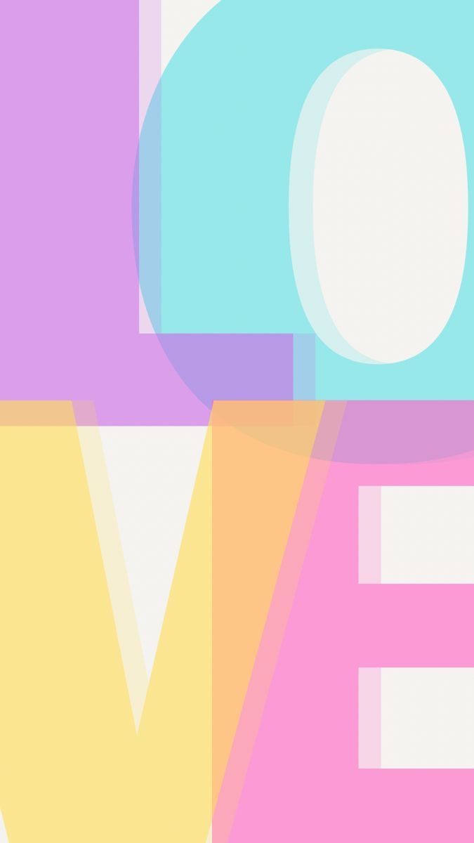 an abstract poster with the word love on it's front and back sides in different colors