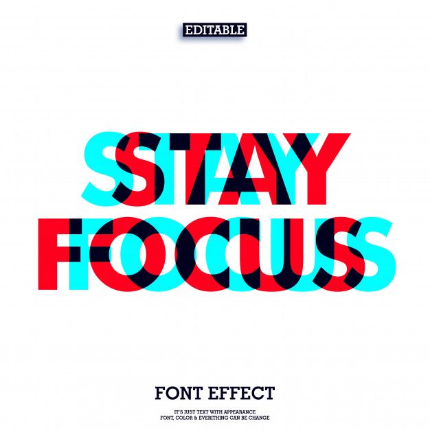 the text stay focus is shown in red, blue and black on a white background