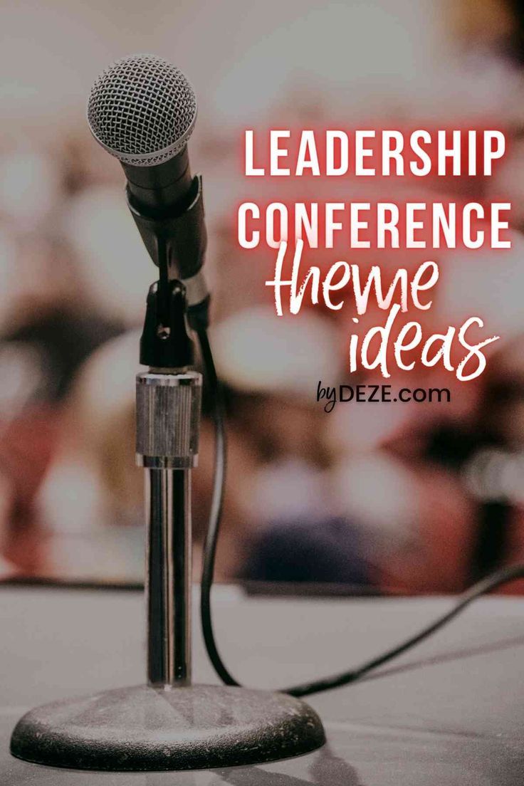 a microphone on top of a table with the words, leadership conference avenue ideas