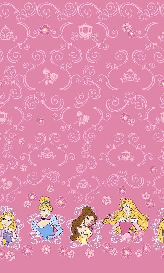 disney princesses wallpaper with pink background