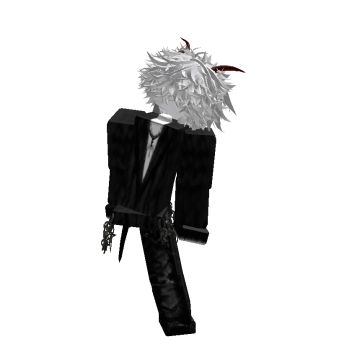 an anime character with white hair and black pants