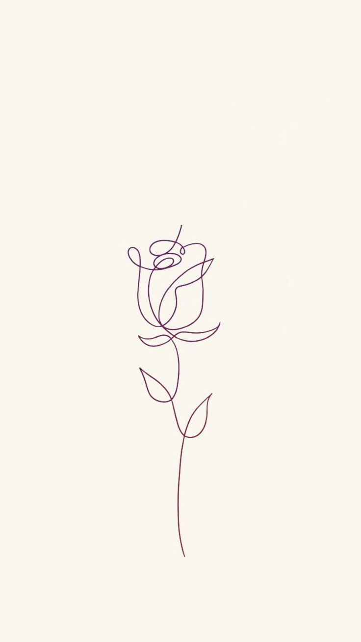 a drawing of a single rose on a white background