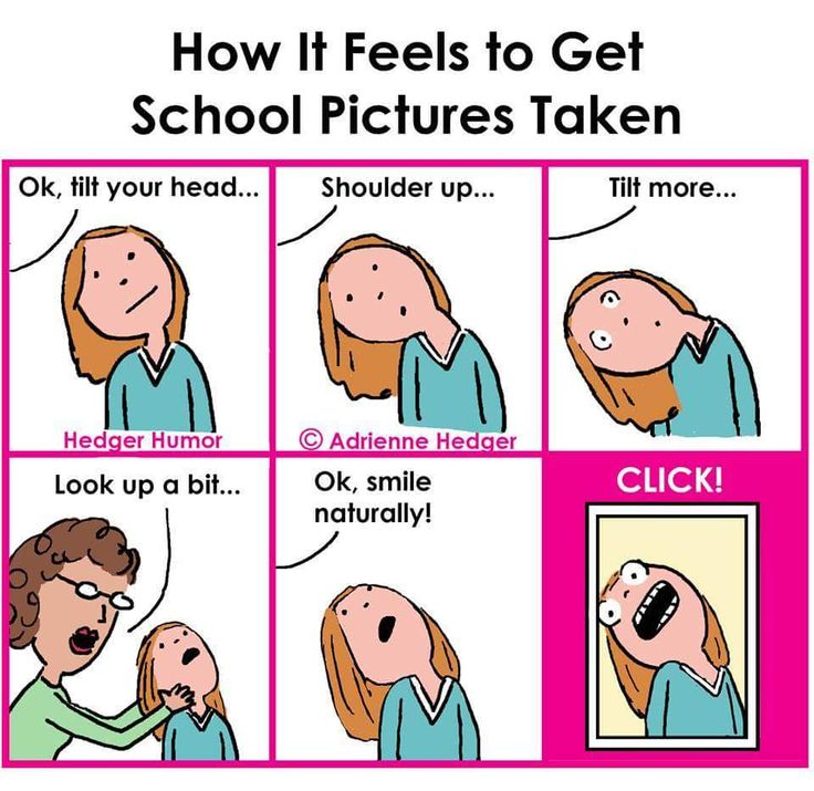 a comic strip about how to get school pictures taken