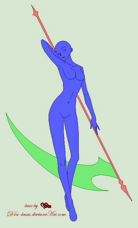 a drawing of a woman holding a spear