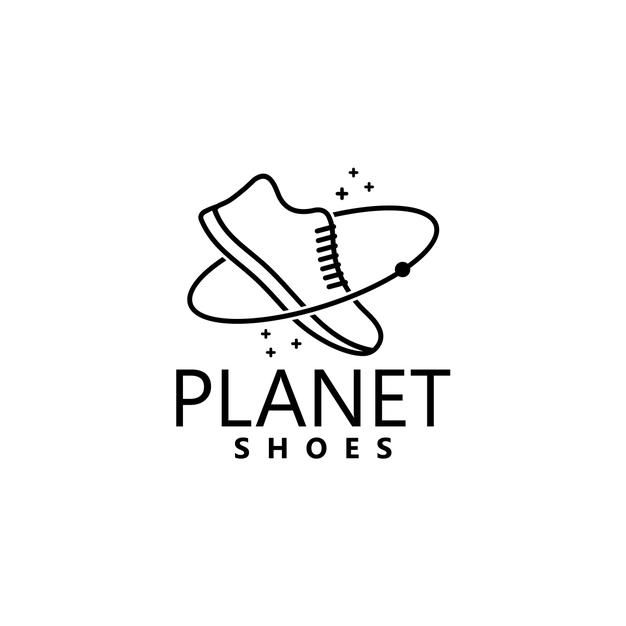 the logo for planet shoes, which is designed to look like an airplane with a shoe on