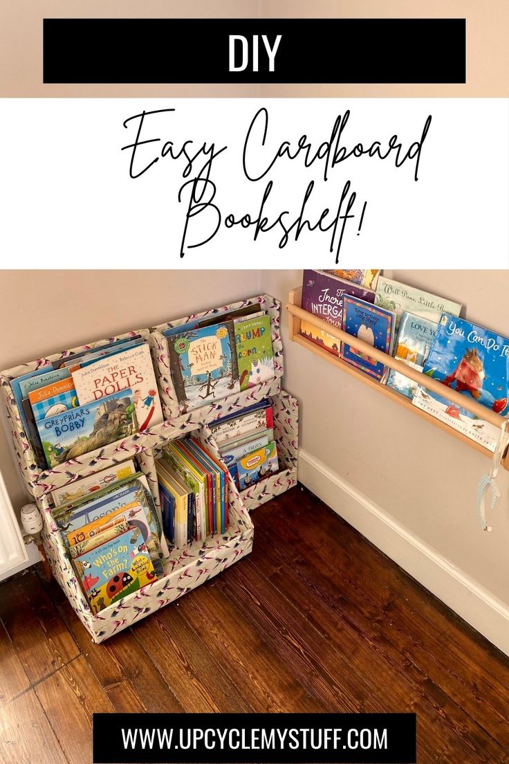 the diy easy card board book shelf is perfect for any child's room