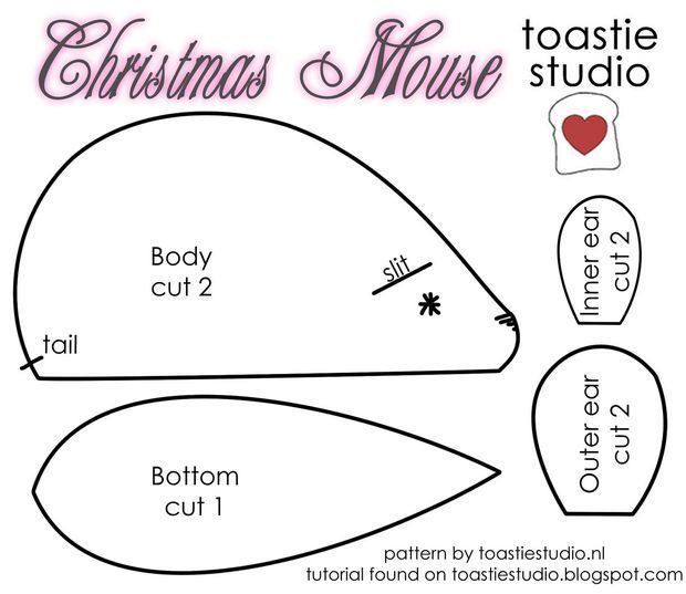 christmas mouse cut out to make it look like they are in the shape of a hat