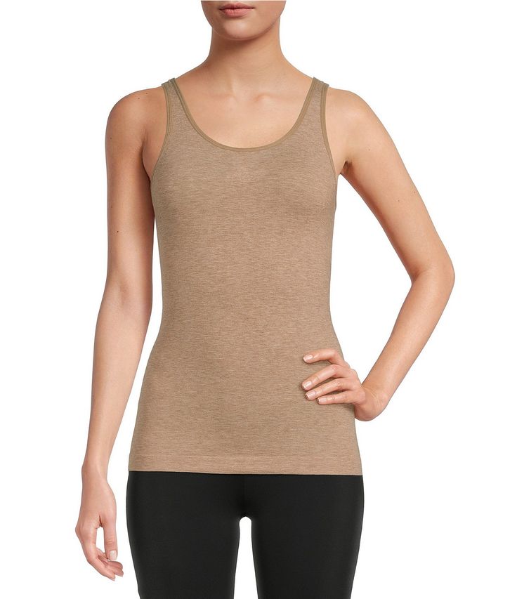 From Modern Movement, this tank features:convertible scoop to v-necklineSleevelessSeamlessWide strapsReversiblePullover constructionCotton/nylon/spandexMachine wash/tumble dryImported. Seamless Medium Support Scoop Neck Tank Top, Seamless Scoop Neck Tank Top With Medium Support, Seamless Stretch Racerback Camisole, Seamless Tank Top With Wide Straps And Medium Support, Seamless 4-way Stretch Tank Top, Versatile Seamless Sleeveless Tank Top, Versatile Seamless Tank Top, Stretch Camisole With Wide Straps, Seamless Tank Top With Medium Support